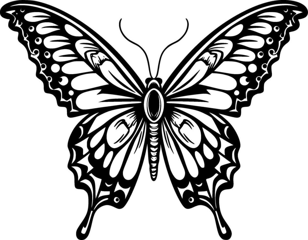 Schmetterling - - schwarz und Weiß isoliert Symbol - - Illustration vektor