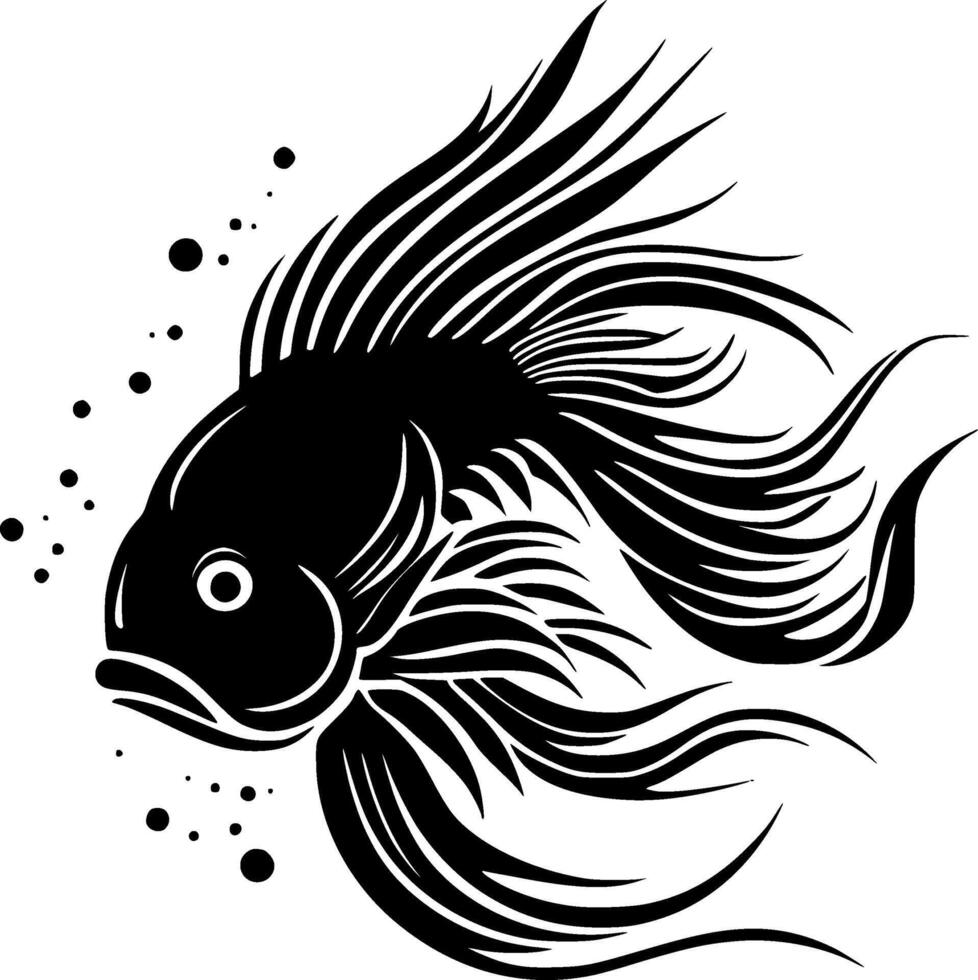 guldfisk, minimalistisk och enkel silhuett - illustration vektor