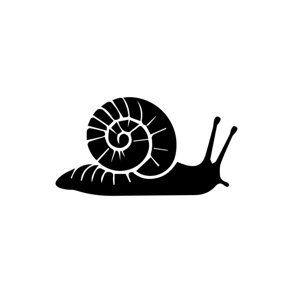 snigel silhuett ikon. snigel i skal krypa piktogram. helix långsam, söt escargot rör på sig. slemmig ätbar spiral mollusk symbol samling. vilda djur och växter begrepp. isolerat illustration. vektor