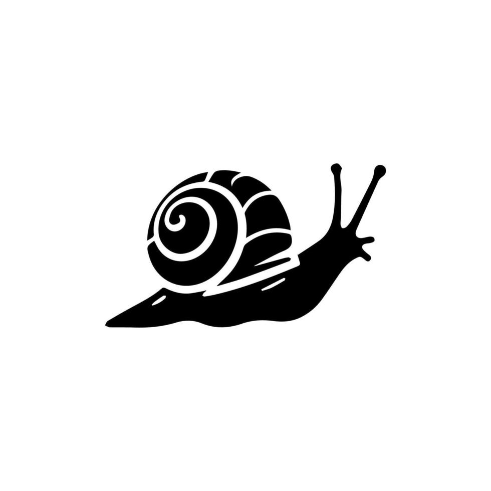 snigel silhuett ikon. snigel i skal krypa piktogram. helix långsam, söt escargot rör på sig. slemmig ätbar spiral mollusk symbol samling. vilda djur och växter begrepp. isolerat illustration. vektor