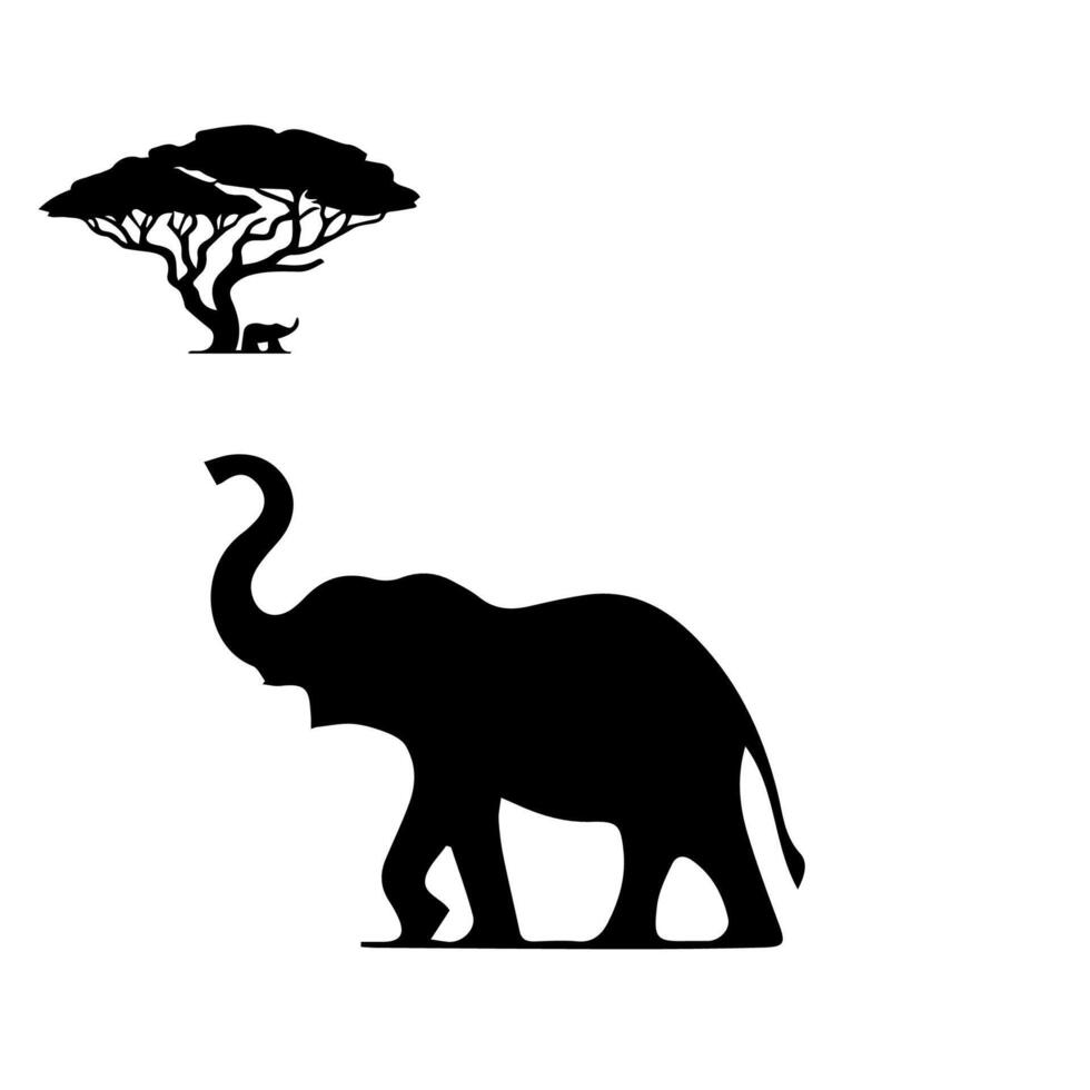 Elefanten Silhouette, Tier Symbole, wild Leben, Wald Tiere vektor