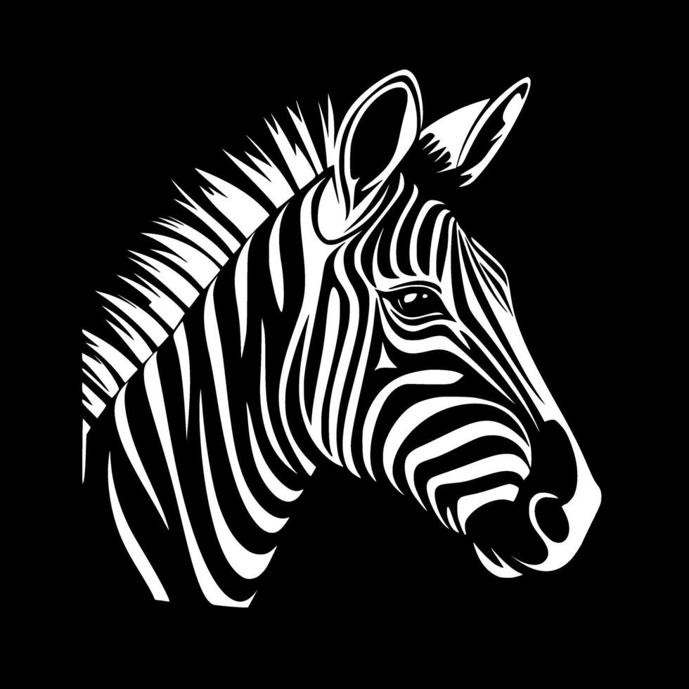 zebra, svart och vit illustration vektor