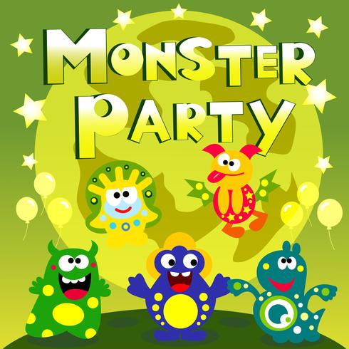 monster party affisch vektor