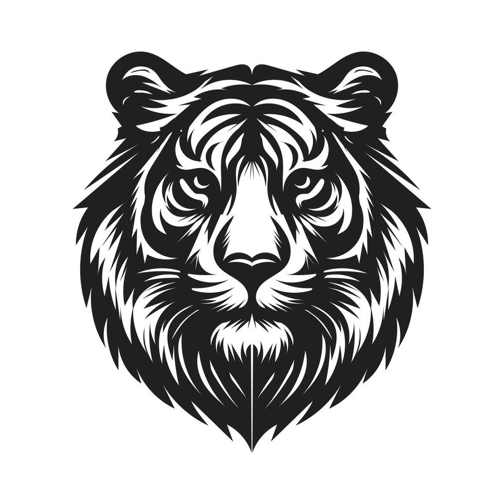 Tiger Kopf Illustration Design Weiß Hintergrund vektor