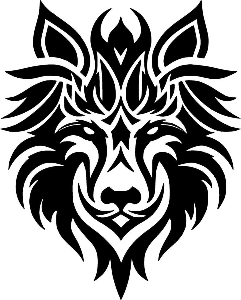 Wolf - - schwarz und Weiß isoliert Symbol - - Illustration vektor