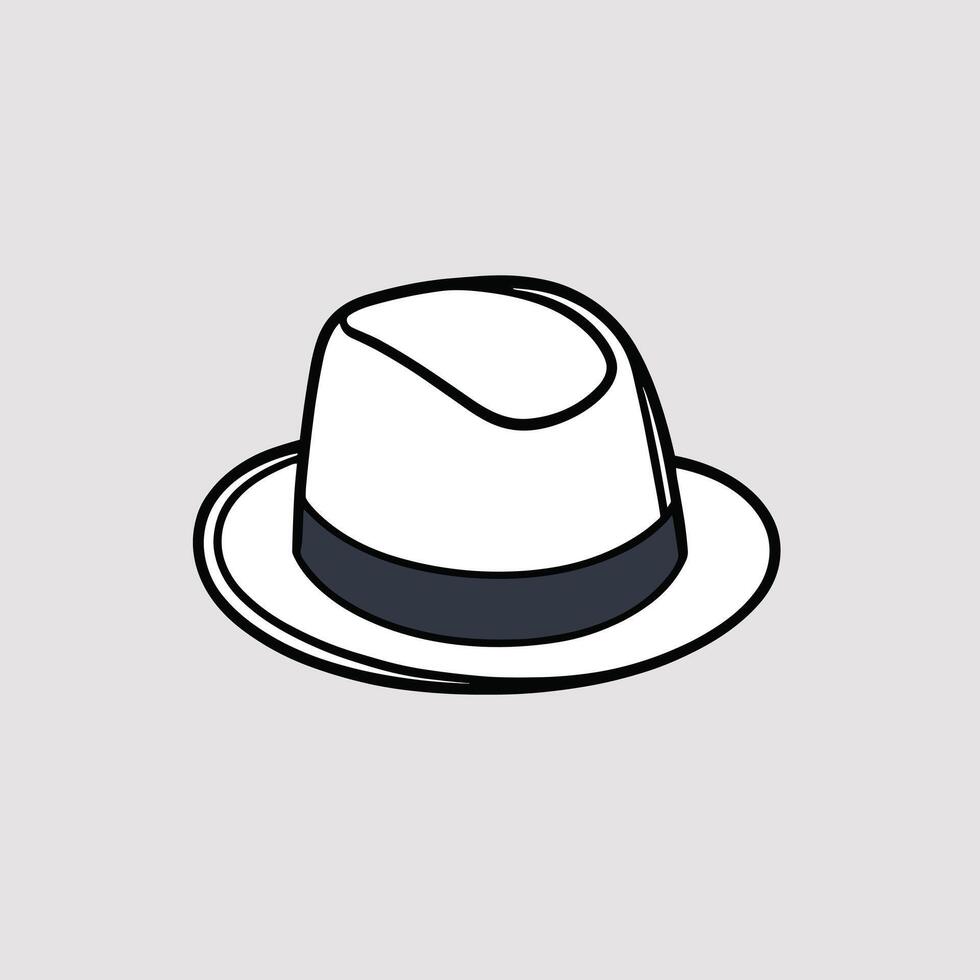 stilvoll handgemalt Stil Fedora Hut Illustration eben Design vektor