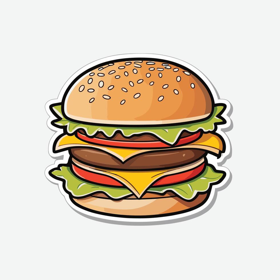 köstlich Burger Illustration eben Zeichnung vektor