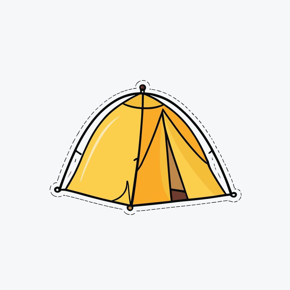 färgrik camping tält illustration isolerat konst vektor