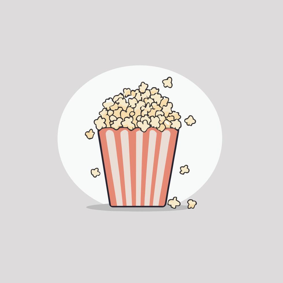 Karikatur Popcorn Eimer auf Weiß isoliert Hintergrund Design vektor