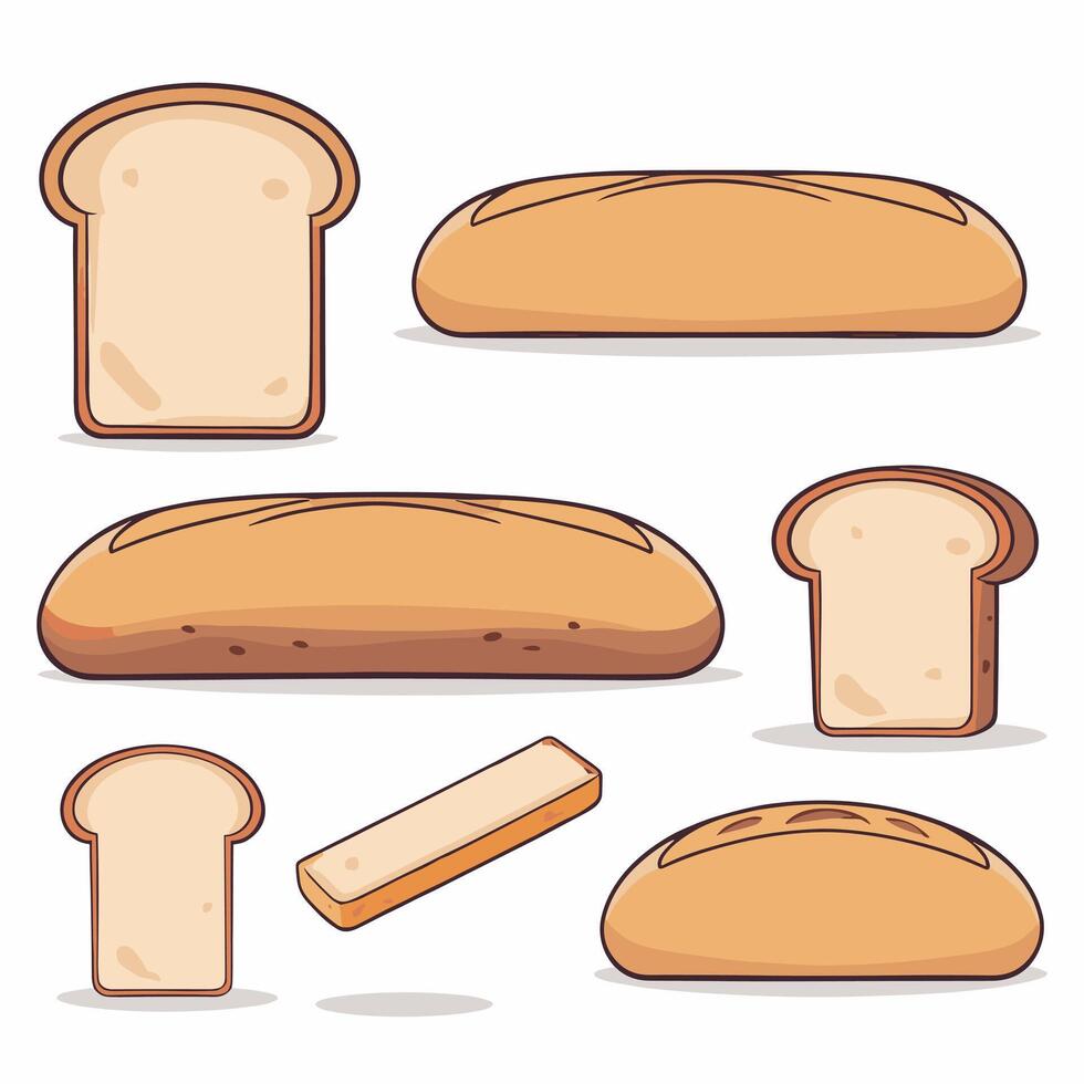 nyligen bakad bröd tecknad serie illustration konstverk vektor