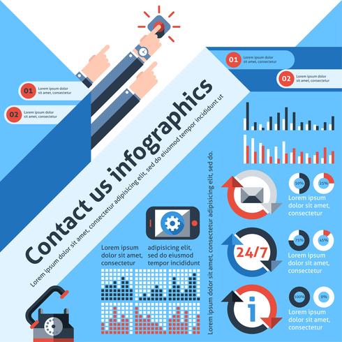 Kontakta oss infographics vektor