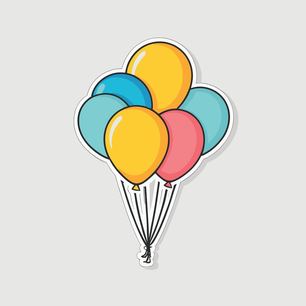 ballonger på en pastell bakgrund klämma konst illustration vektor
