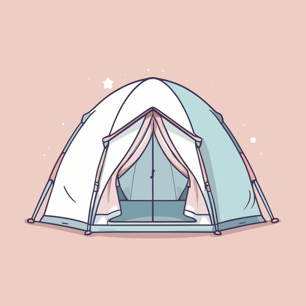 färgrik camping tält illustration isolerat konst vektor