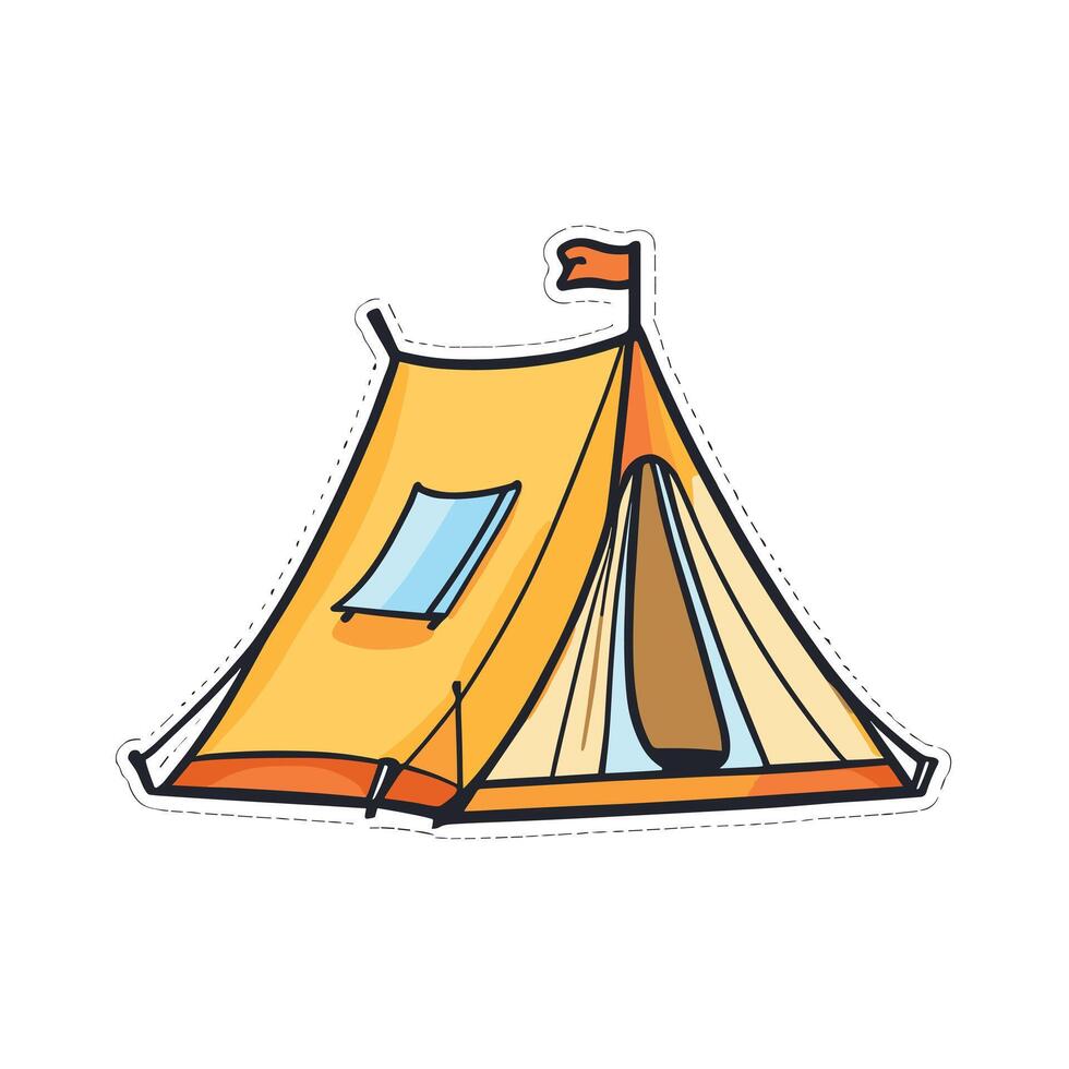 färgrik camping tält illustration isolerat konst vektor
