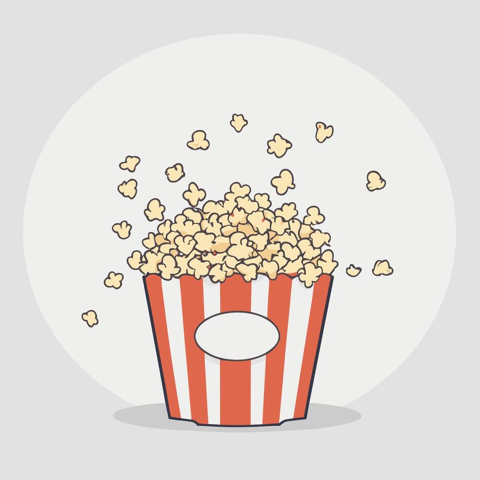 Karikatur Popcorn Eimer auf Weiß isoliert Hintergrund Design vektor