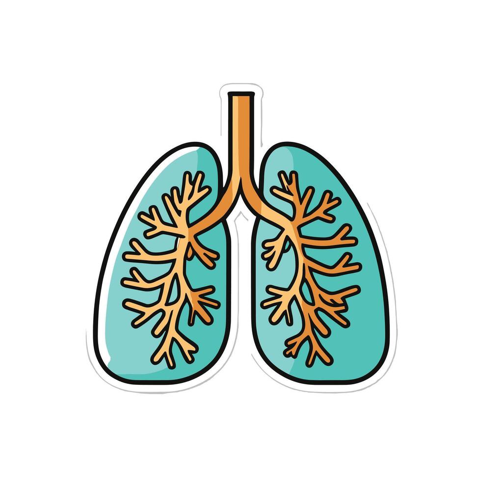 mänsklig lungor anatomi ikon illustration platt design vektor