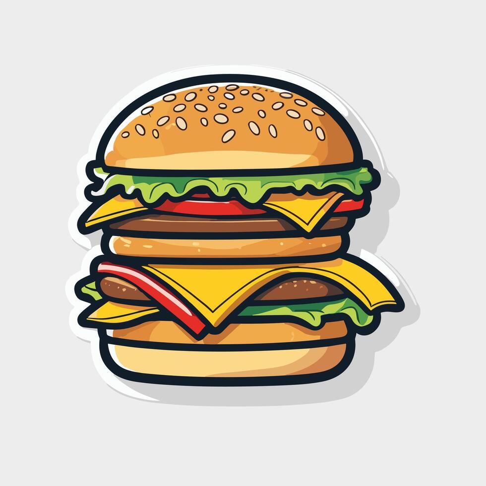 köstlich Burger Illustration eben Zeichnung vektor