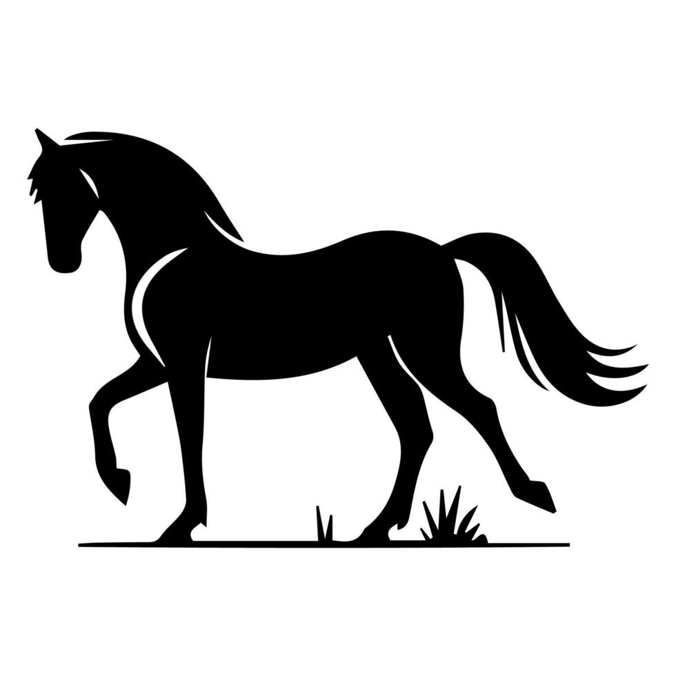 silhuetter av häst. hästar löpning vektor