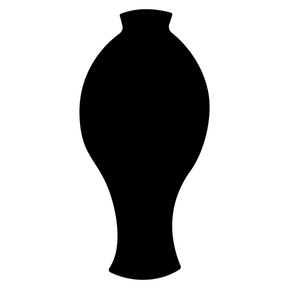 Chinesisch Keramik Vase mit gemalt schwarz Silhouette vektor