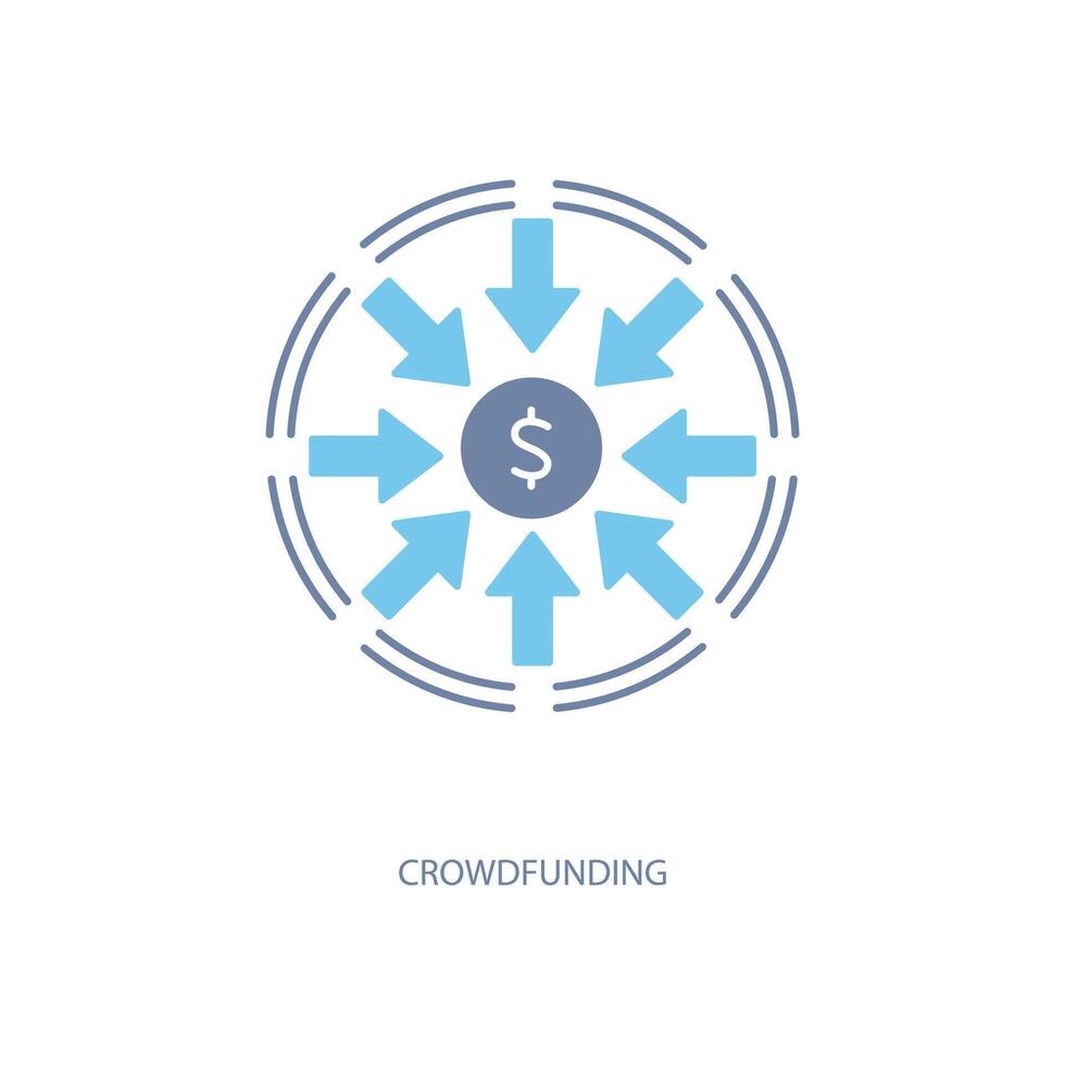 Crowdfunding Symbole Satz. einstellen von editierbar Schlaganfall Symbole. einstellen von Crowdfunding vektor