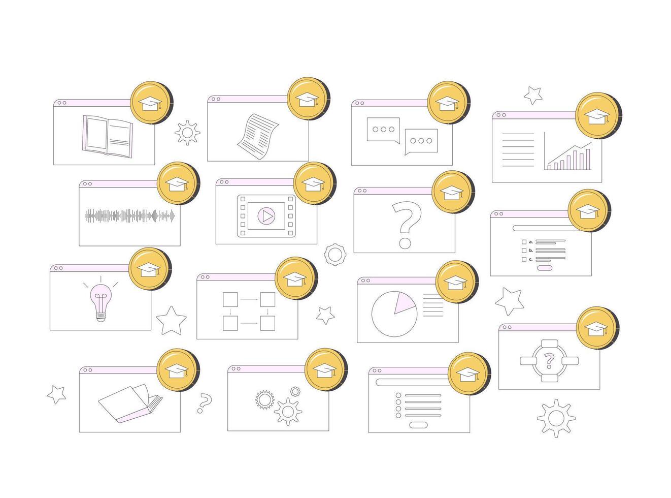 gamification i uppkopplad utbildning. inlärning förvaltning systemet. vektor