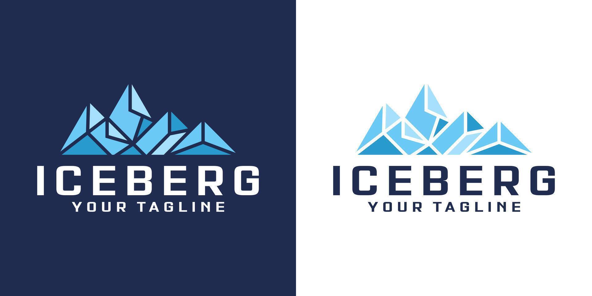 geometrisk berg eller isberg logotyp design vektor