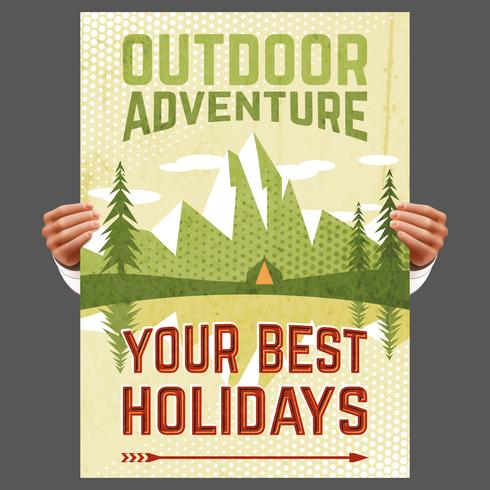 Outdoor-Abenteuer-Tourismus-Plakat vektor