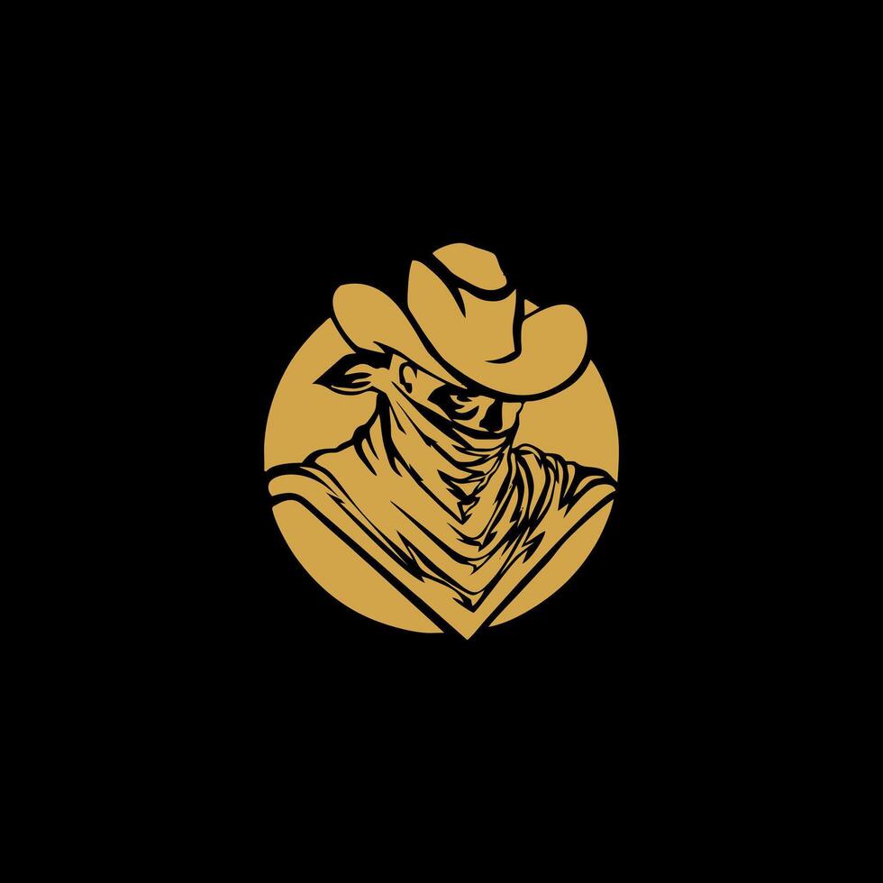 huvud av en cowboy illustration vektor