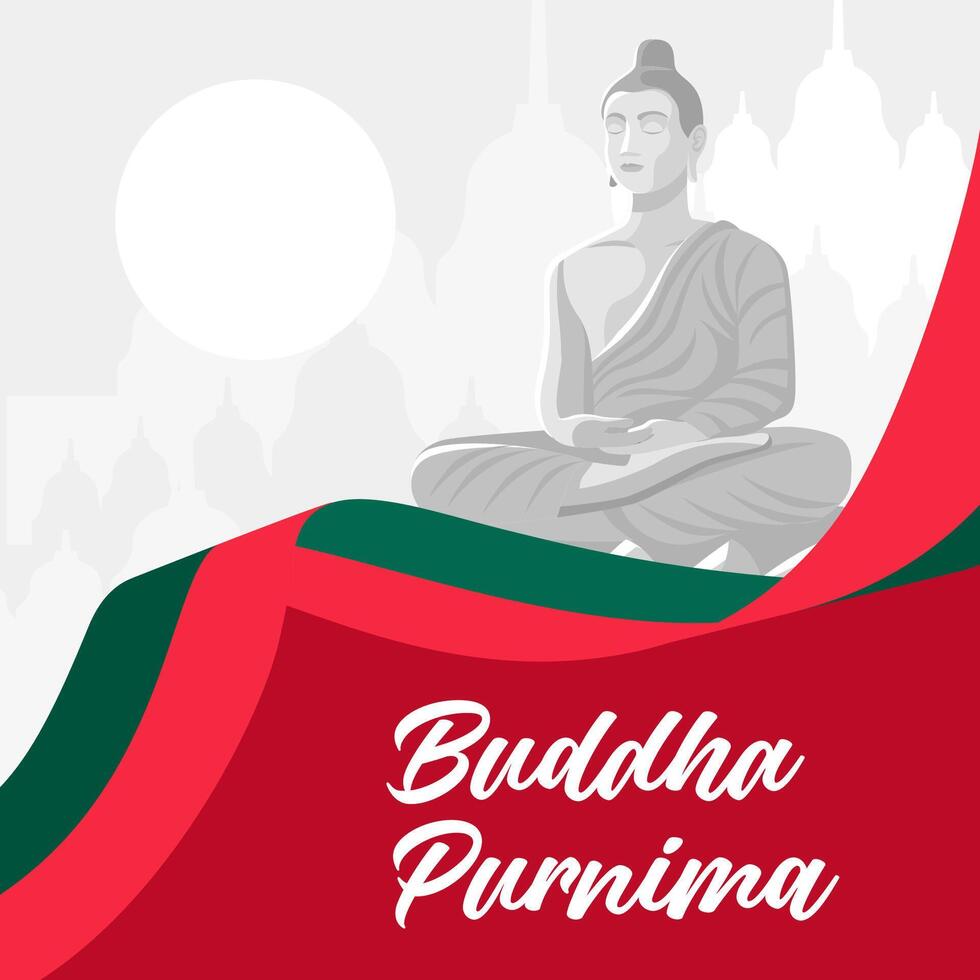 buddha purnima illustration bakgrund. firande av bangladesh dag. eps 10 vektor