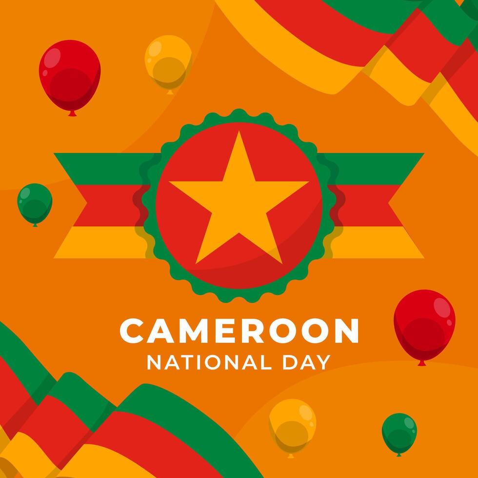 cameroon internationell dag illustration bakgrund. eps 10 vektor