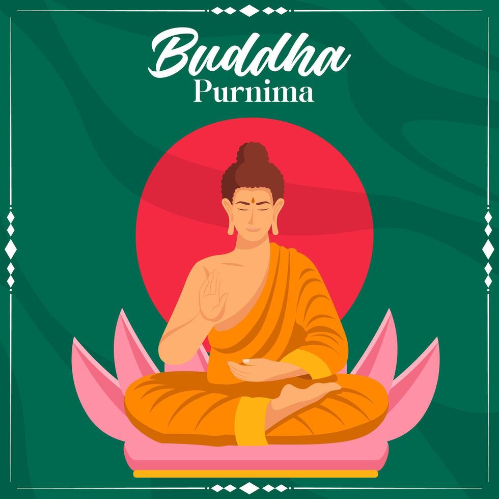 buddha purnima illustration bakgrund. firande av bangladesh dag. eps 10 vektor