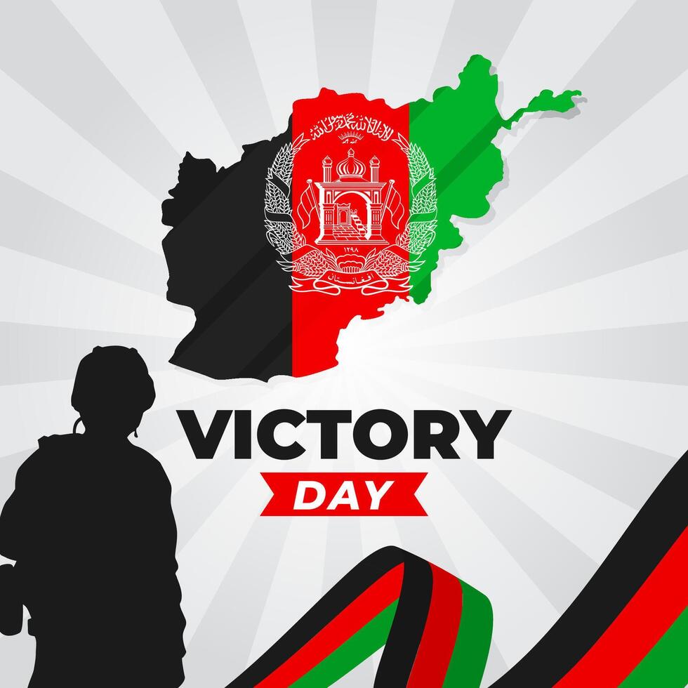 Lycklig seger dag illustration bakgrund. firande av afghanistan seger dag. eps 10 vektor