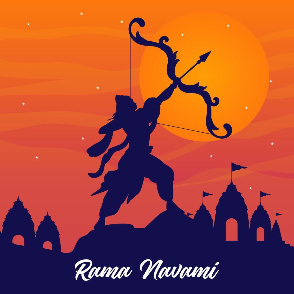 Rama Navami Illustration Hintergrund. eps 10 vektor