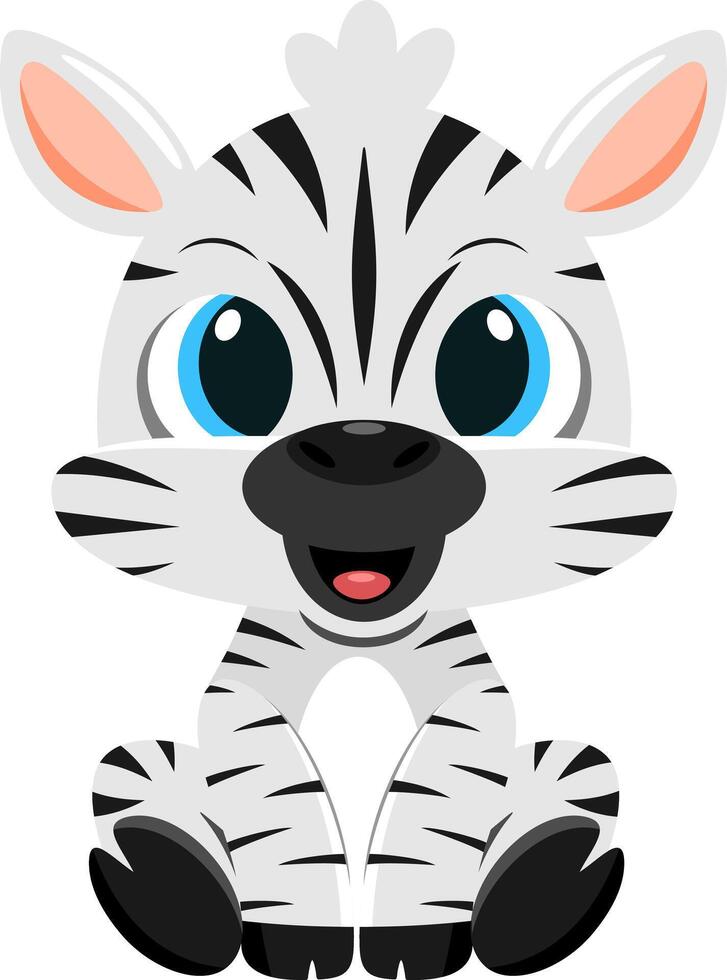 süß Baby Zebra Karikatur Charakter vektor