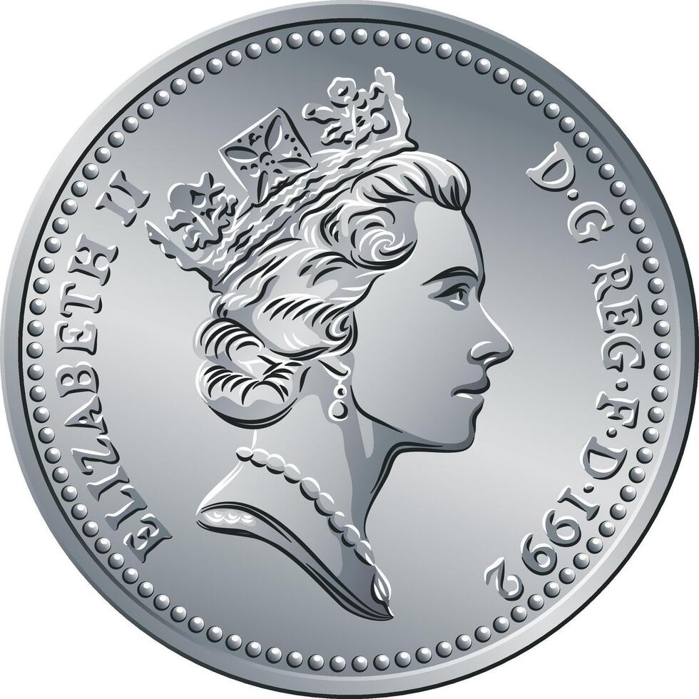 britisch Geld Silber Münze 10 Pence vektor