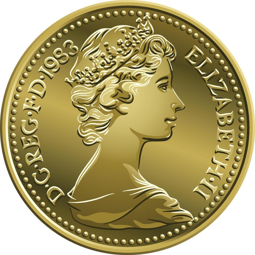 britisch Geld Silber Münze 5 Pence vektor