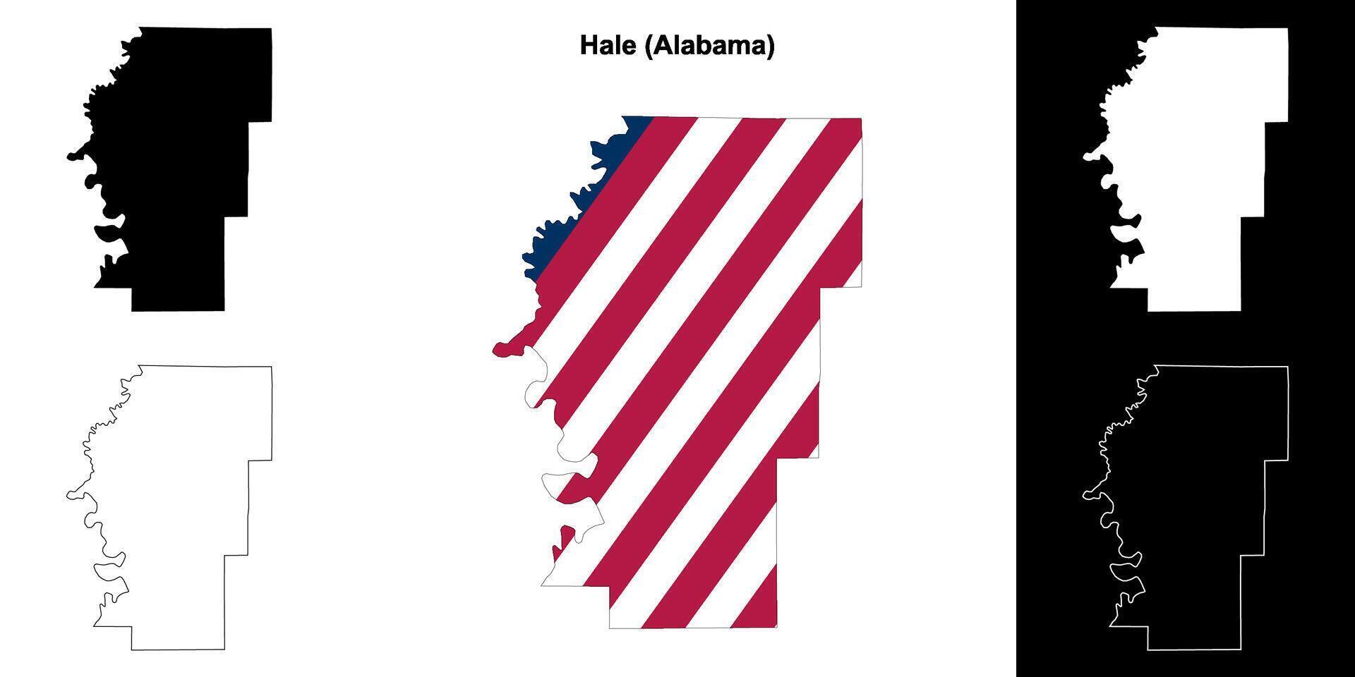 gesund Bezirk, Alabama Gliederung Karte einstellen vektor