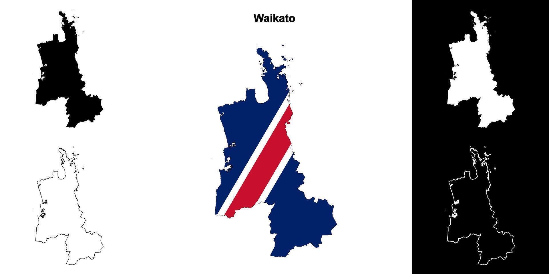 waikato tom översikt Karta uppsättning vektor