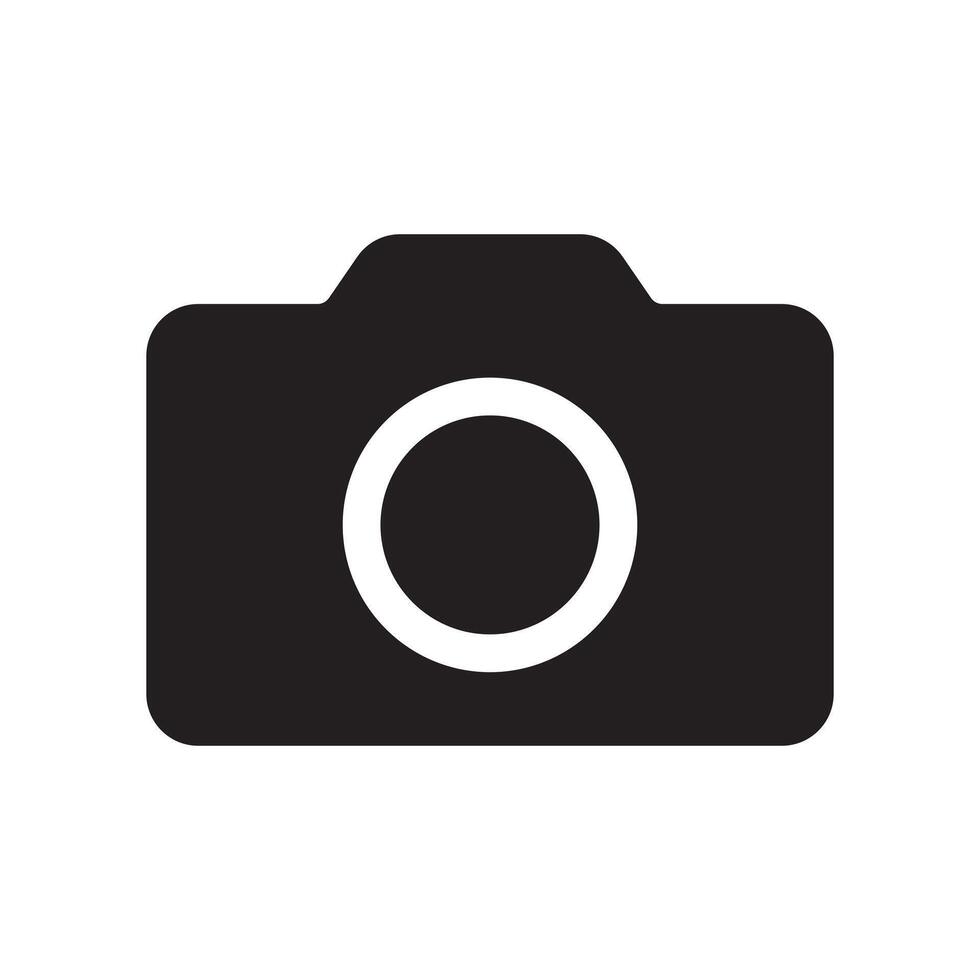 kamera fotografi ikon symbol platt på vit bakgrund vektor