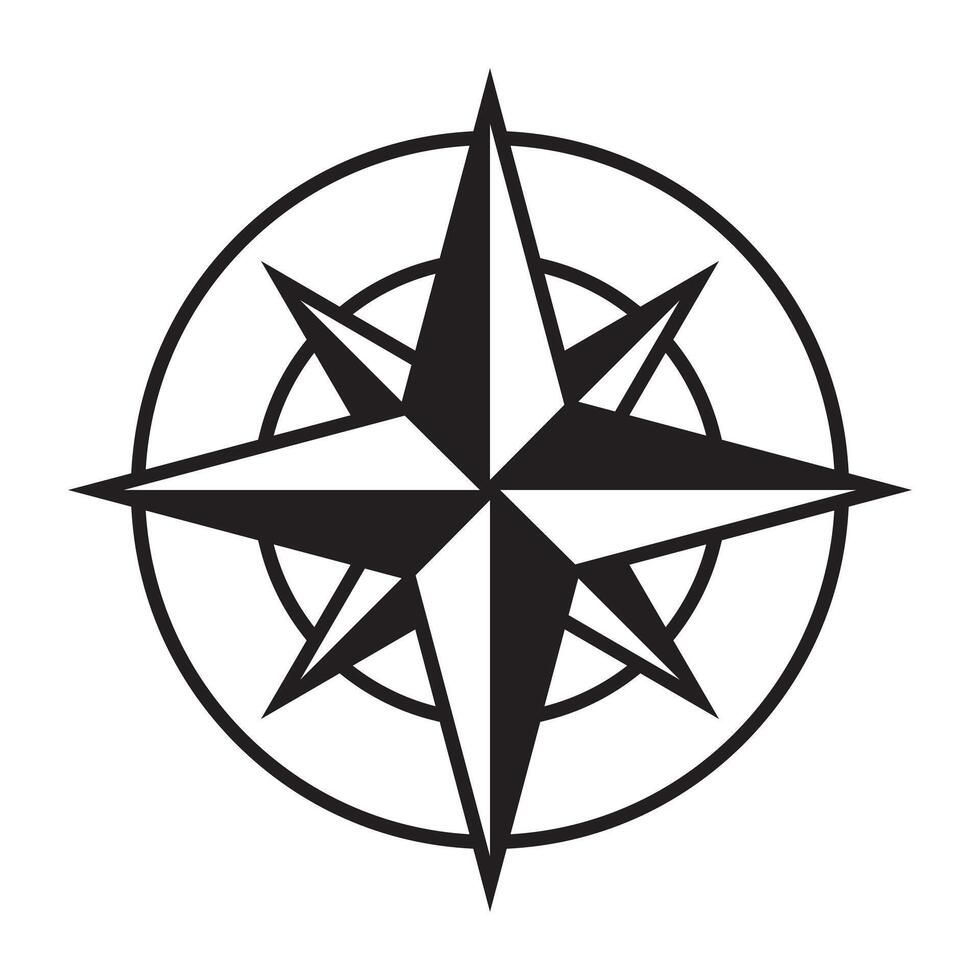 Kompass Wind Rose Symbol eben Illustration vektor