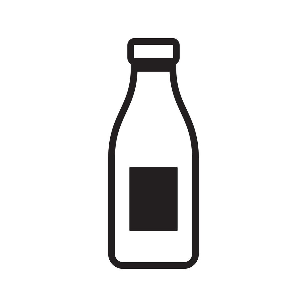Linie Symbol Flasche Milch isoliert auf Weiß Hintergrund vektor