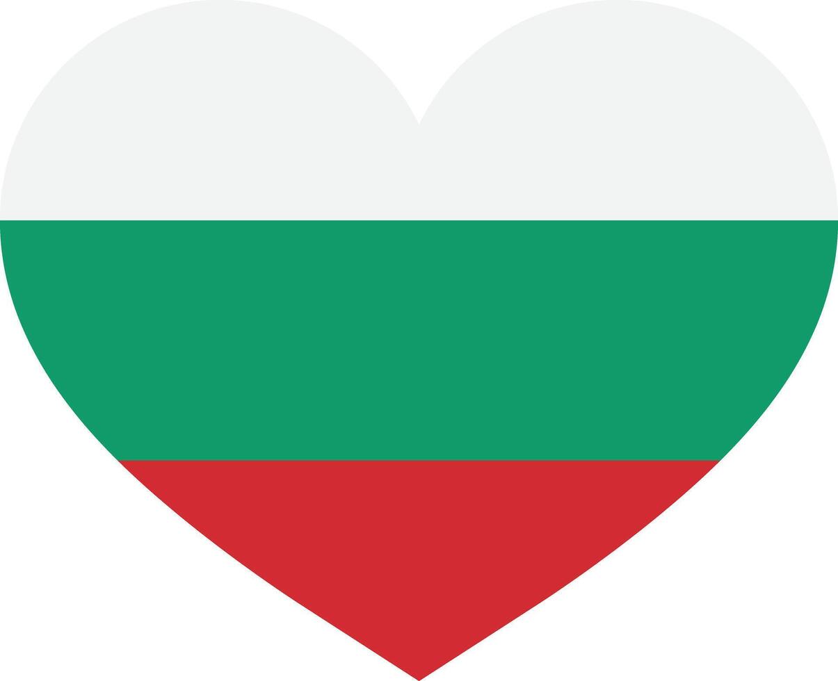 Bulgarien Herz Flagge . Bulgarien Liebe Symbol . Bulgarien Flagge im Herz gestalten . Illustration vektor