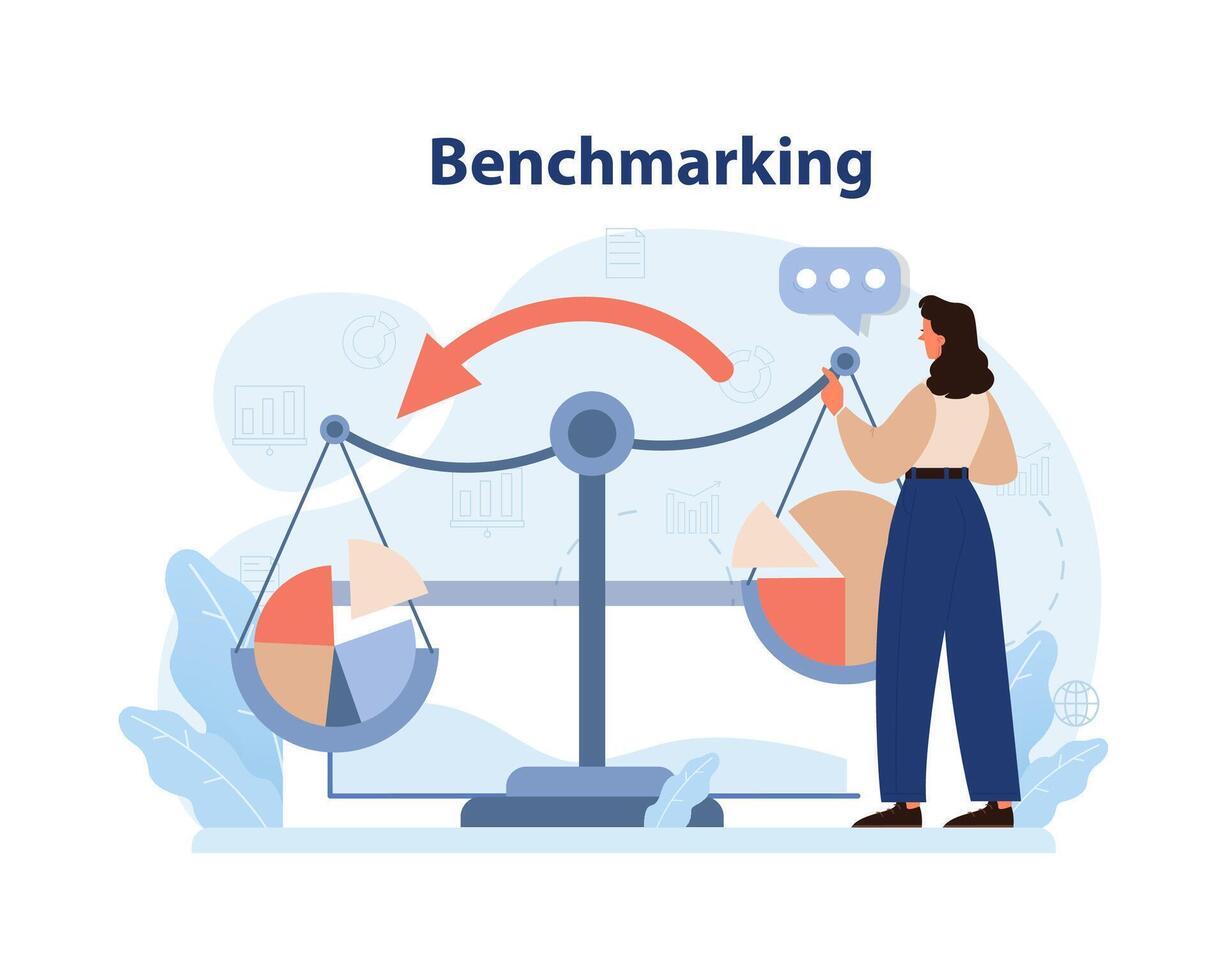 benchmark begrepp. platt illustration vektor