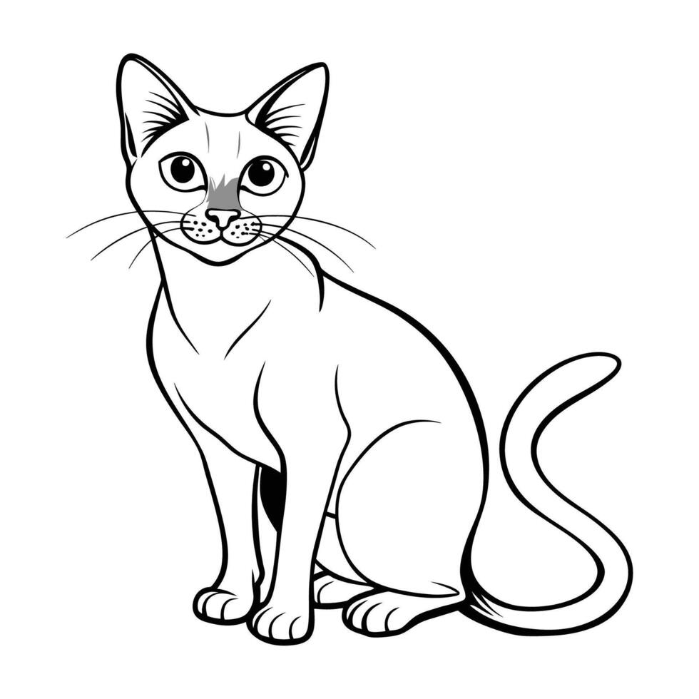 katt illustration svart och vit katt översikt vektor