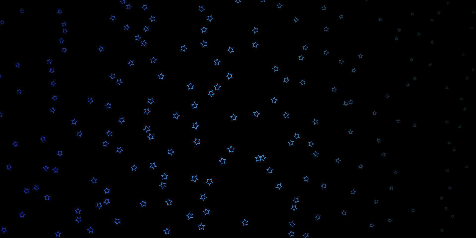 mörk blå bakgrund med små och stor stjärnor. vektor