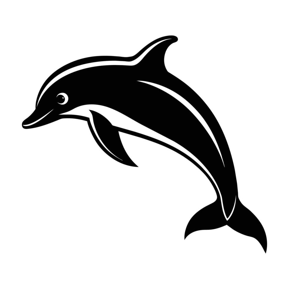 ein Silhouette Delfin schwarz und Weiß Logo Clip Kunst vektor