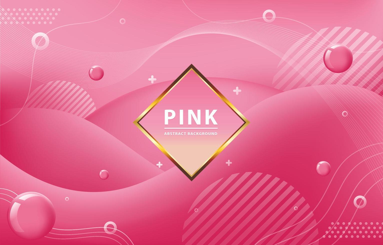 abstrakt rosa med guldkant bakgrund vektor