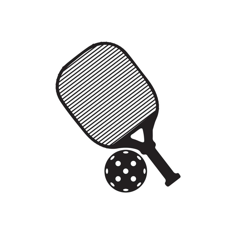 Pickleball Paddel Illustration. Pickleball Paddel und Ball Clip Art von Pickleball, Pickleball Schläger und Symbol vektor