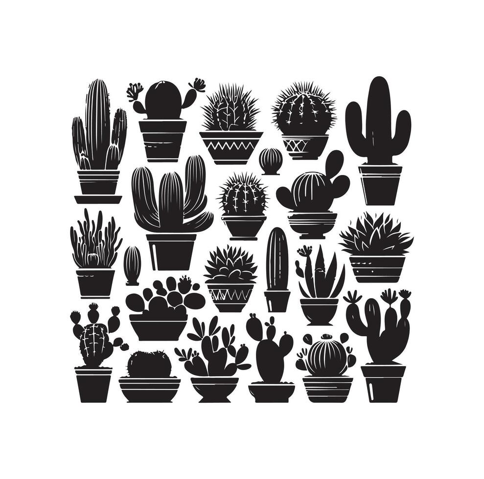 Kaktus-Set-Illustration vektor