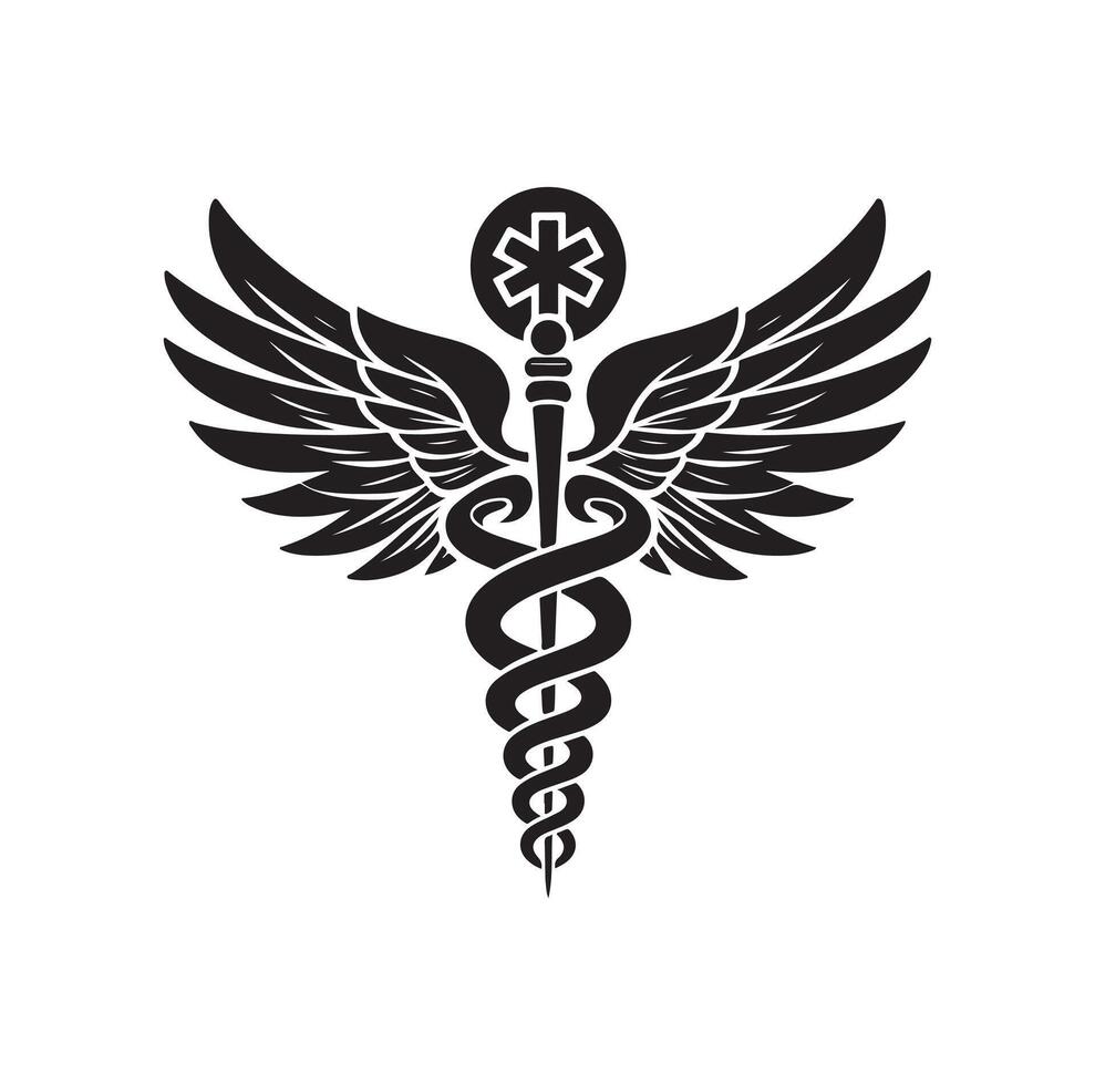 Caduceus Symbol, medizinisch und Gesundheit verbunden Symbol vektor